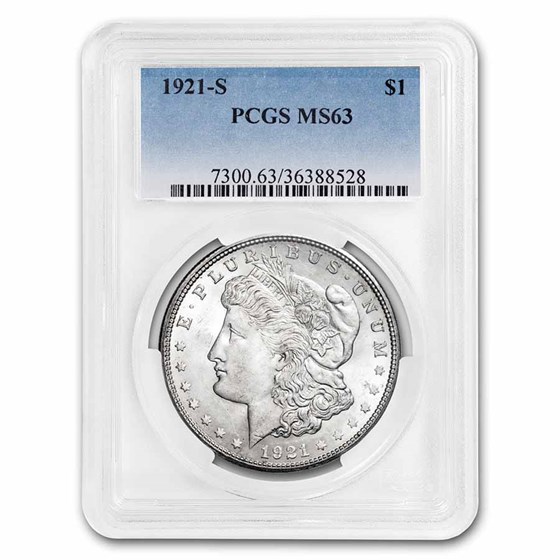 1921-S Morgan Dollar MS-63 PCGS 1921-S Morgan Dollar MS-63 PCGS